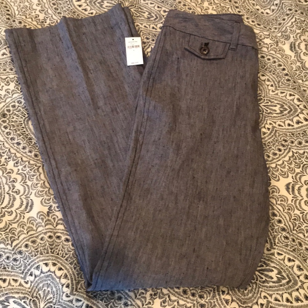 NWT Gap high rise linen trouser Sz 4 blue
